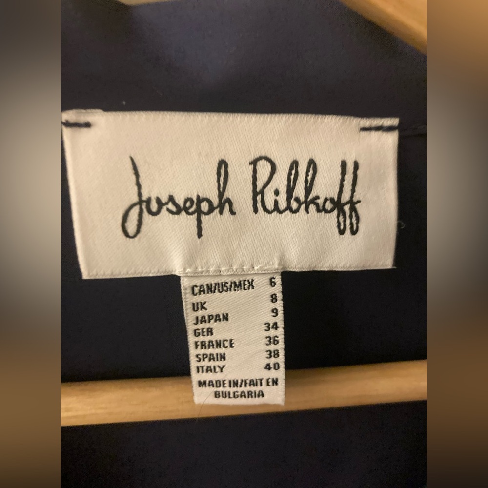 Joseph Ribkoff Elegant Navy Collar Button Up Blouse - Picture 2 of 6